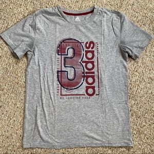 Adidas Boys Gray/Red/Black Designed Tee